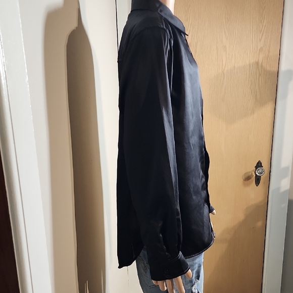 Jaywalker Black Satin Button-Up Shirt - Picture 4 of 7